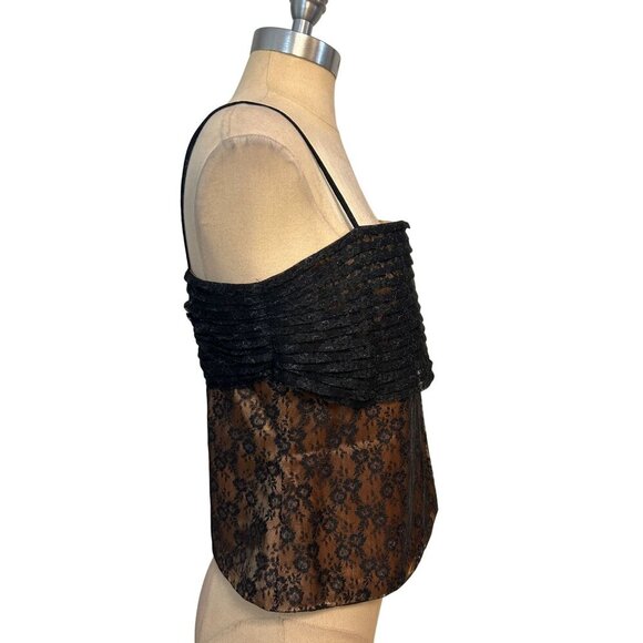 Guy Laroche Paris Black Lace Sleeveless Top Size 40 US 6 - Picture 2 of 5